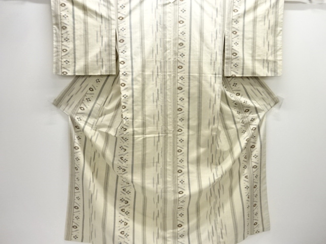 JAPANESE KIMONO / TSUMUGI / WOVEN ARROW FEATHER